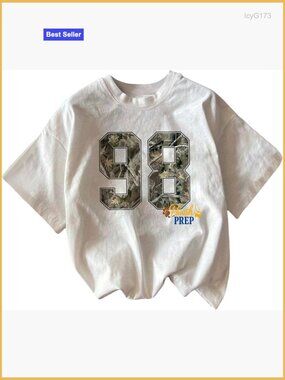 Number Graphic Tee Camo Print Short Sleeve T-Shirt Streetwear
